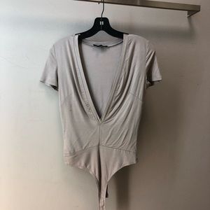 Olivaceous Deep V body suit